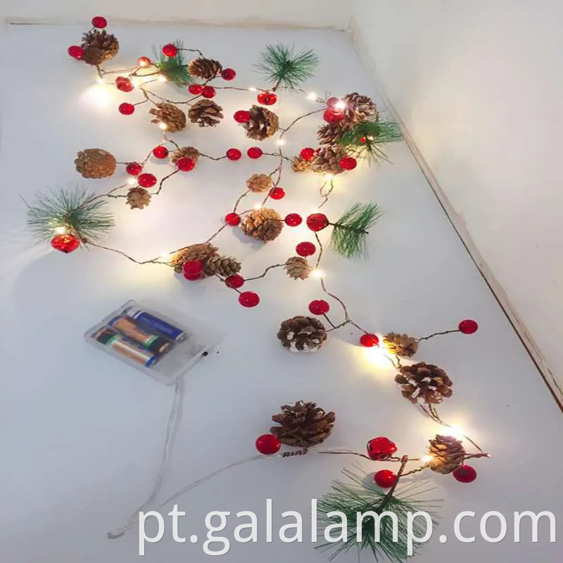 Luzes de fadas lideradas por pinho encantadoras para decoração de férias